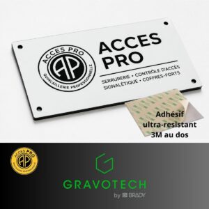 Feuille de GRAVOPLY Laser BLANC/NOIR, épaisseur 0,8mm avec adhésif