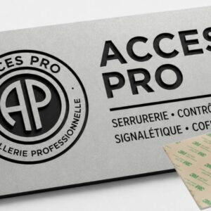 Feuille de GRAVOLASE™ METALLICS Laser ARGENT BRILLANT/NOIR, épaisseur 1,3mm avec adhésif