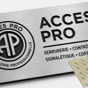 Feuille de GRAVOLASE™ METALLICS Laser ALUMINIUM BROSSÉ/NOIR, épaisseur 1,3mm avec adhésif