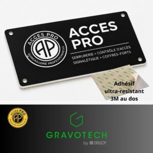 Feuille de GRAVOPLY Laser NOIR/BLANC, épaisseur 0,8mm avec adhésif