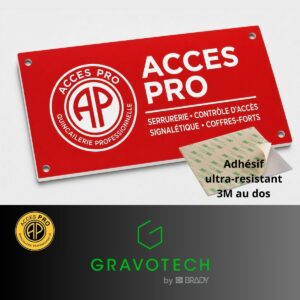 Feuille de GRAVOPLY Laser ROUGE/BLANC, épaisseur 1,3mm avec adhésif