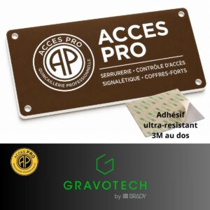 Feuille de GRAVOPLY Laser MARRON/BLANC, épaisseur 1,3mm avec adhésif