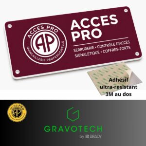Feuille de GRAVOPLY Laser BOURGOGNE/BLANC, épaisseur 1,3mm avec adhésif