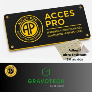 Feuille de GRAVOPLY Laser NOIR/JAUNE, épaisseur 1,3mm avec adhésif