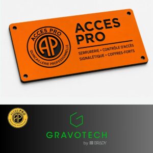 Feuille de GRAVOPLY Laser ORANGE/NOIR, épaisseur 1,3mm