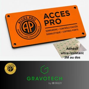 Feuille de GRAVOPLY Laser ORANGE/NOIR, épaisseur 1,3mm avec adhésif
