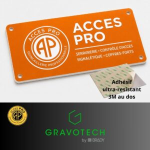 Feuille de GRAVOPLY Laser ORANGE/BLANC, épaisseur 1,3mm avec adhésif